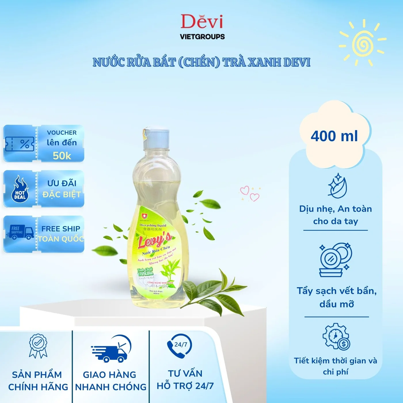 Nước rửa chén và quà tặng Devi